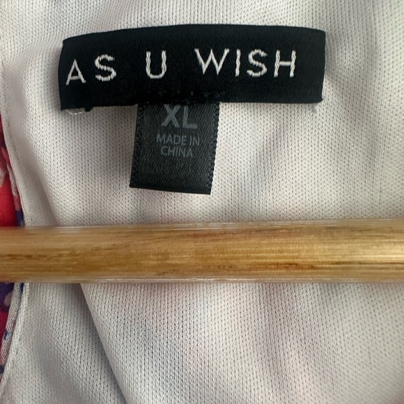 As U Wish A Line Bell sleeve blue/red/white loose fit dress size XL 100% poly - Picture 13 of 13